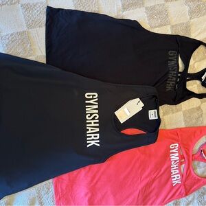 Gymshark Black and Red Tank Trio
